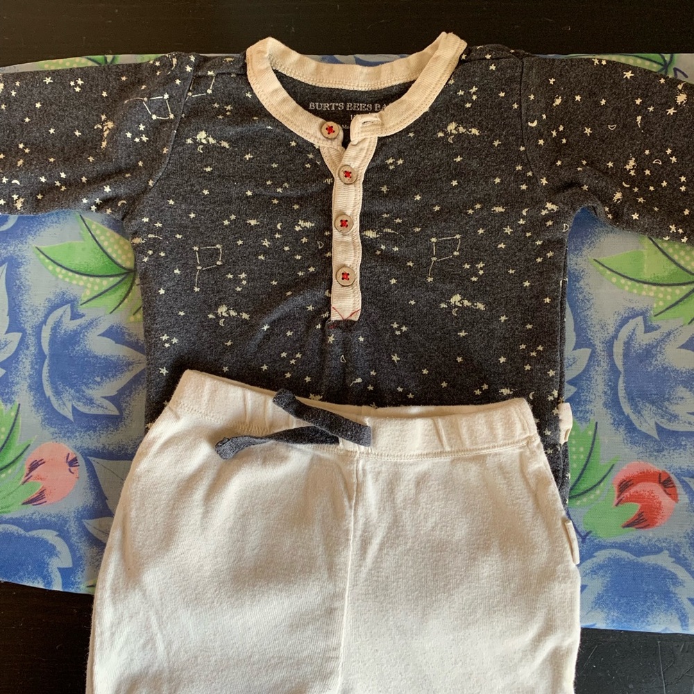 Constellation onesie with knee patch pants